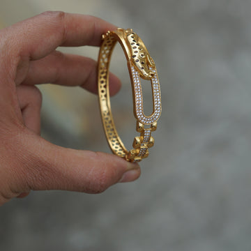 Lion Gold Kada Bracelet