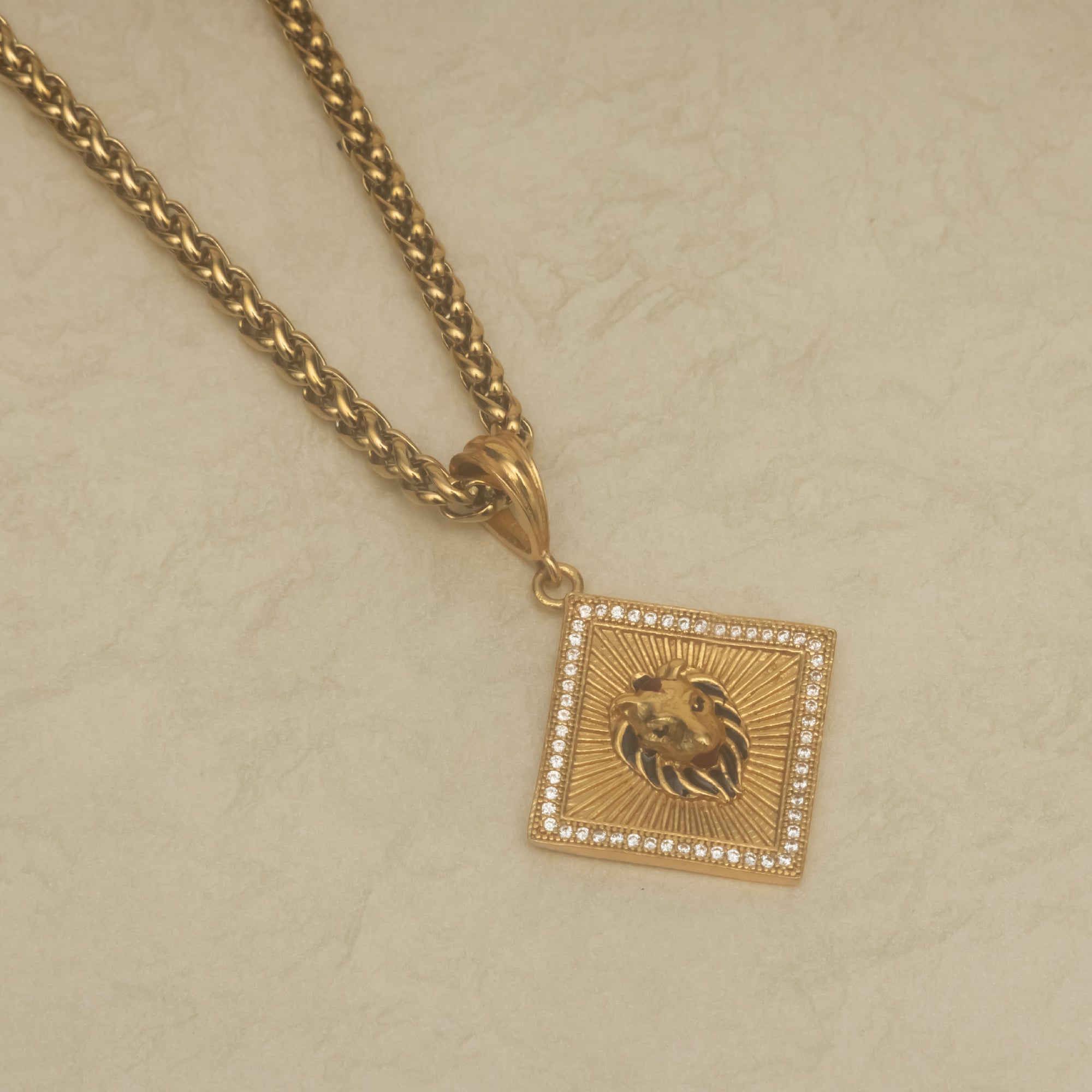 Spirit of the Tiger With Gold Chain Pendant