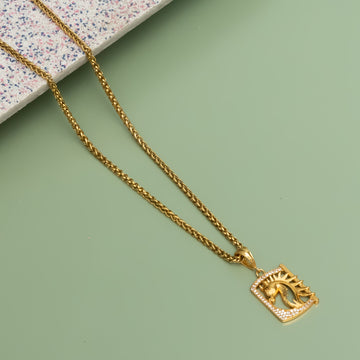 Horse Square Men's Gold Chain Pendant
