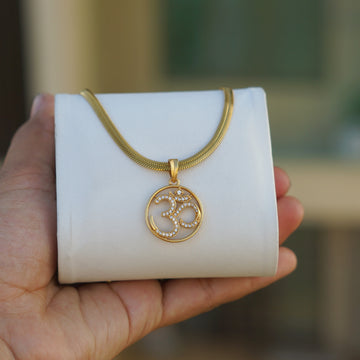 Om Snake  Chain Pendant (22 inch)