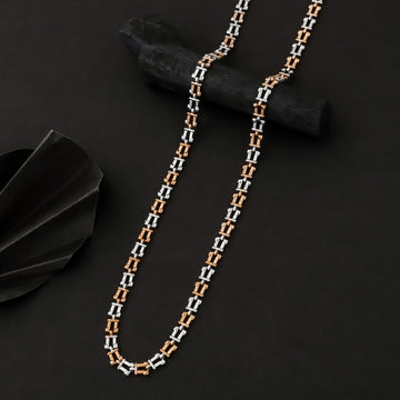 Regal Dual-Tone Box Link Chain – Rose Gold & Silver Edition
